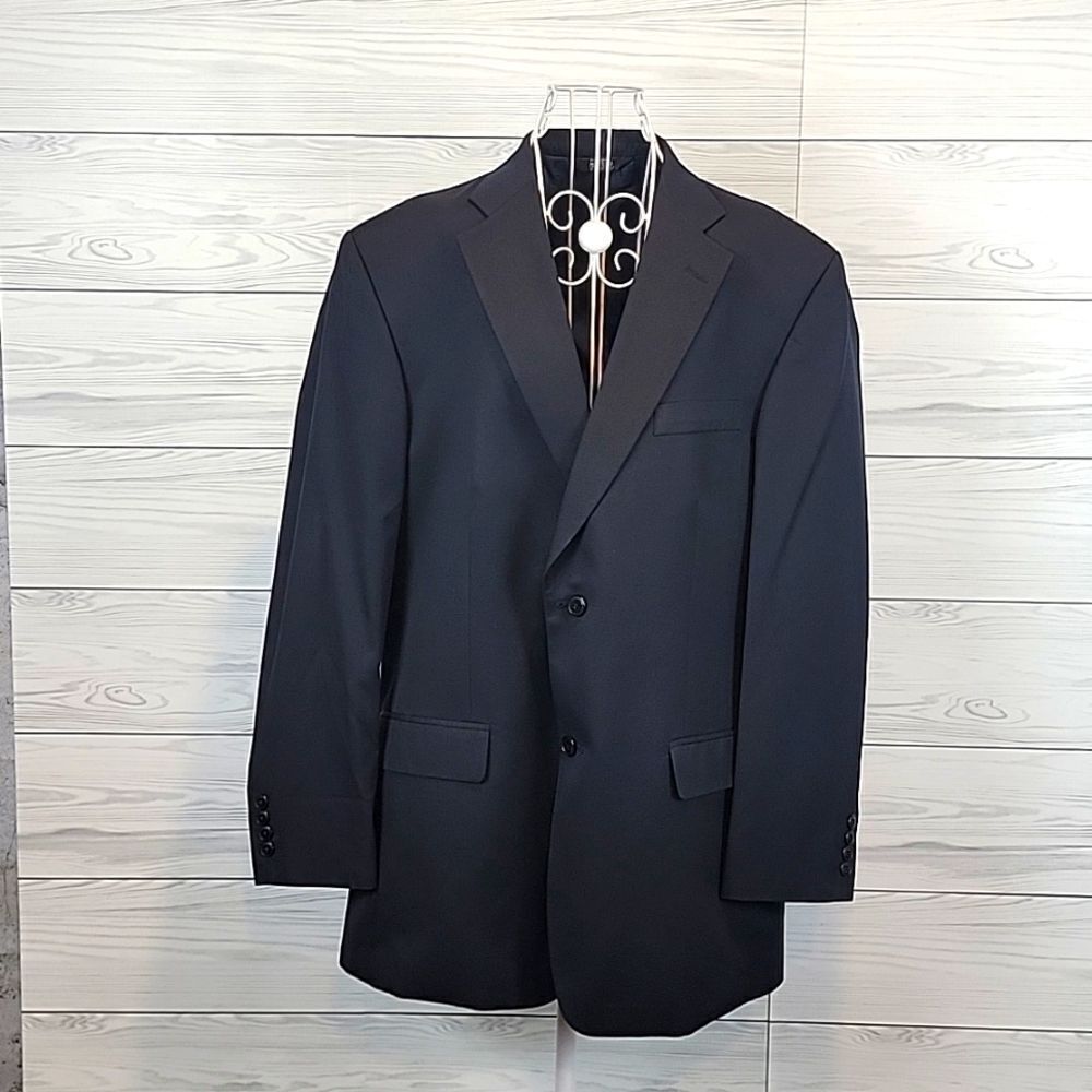 Haggar black suit jacket single breasted Size 44L